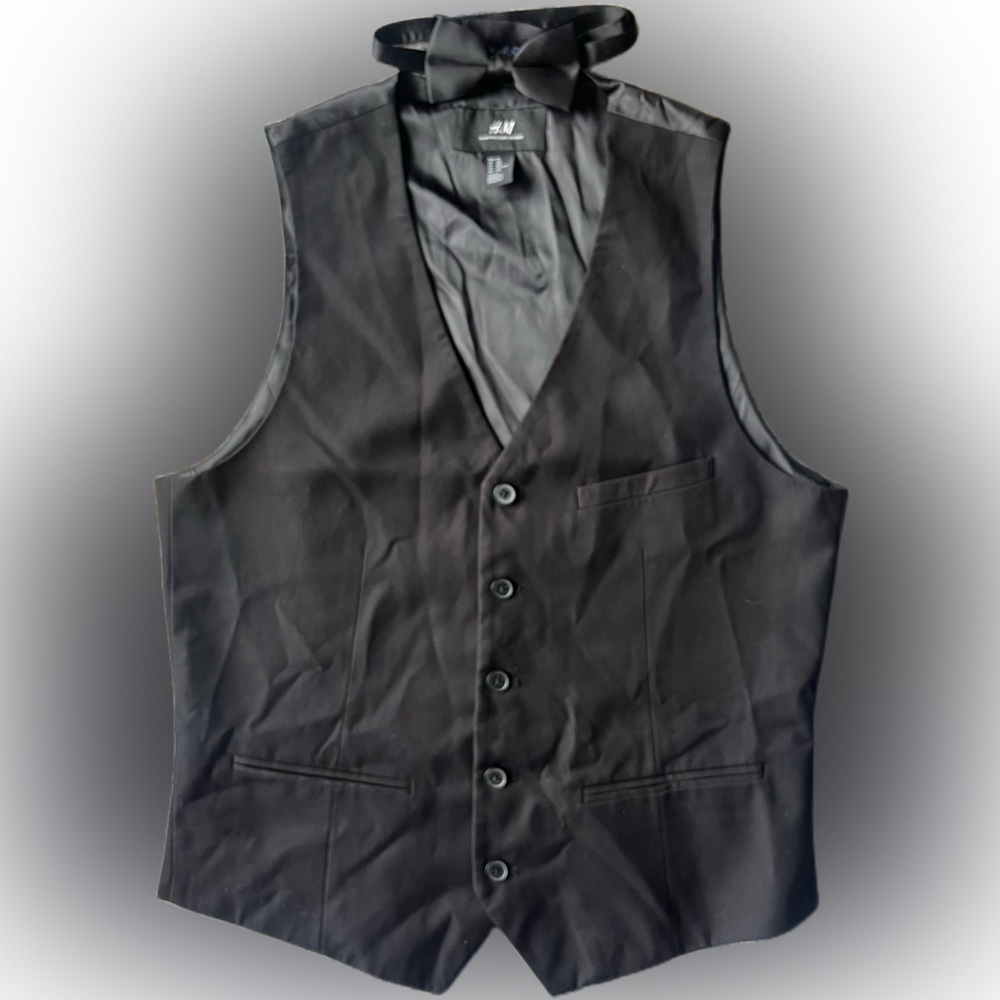 Slim Fit Suit Vest color black Size  US 40R